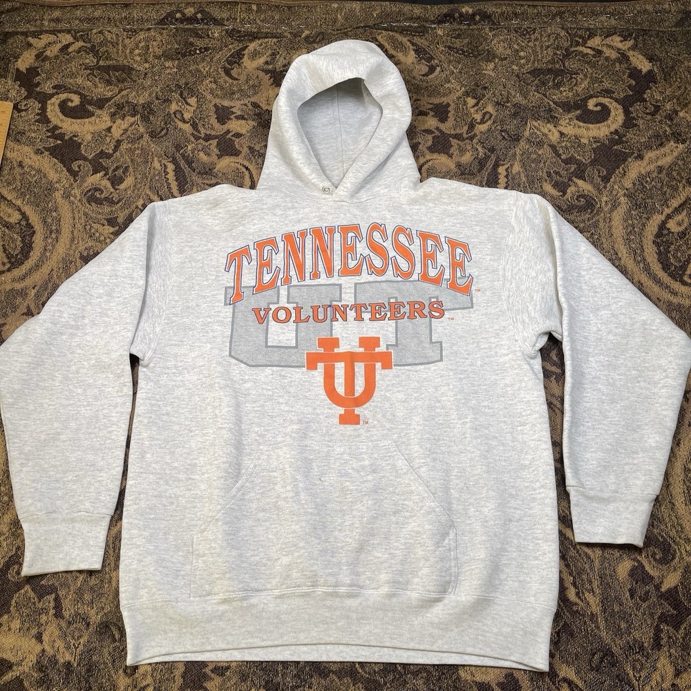 Vtg 90s Logo 7 Tennessee Volunteers Heavyweight Hoodie Mens Size Large Gray